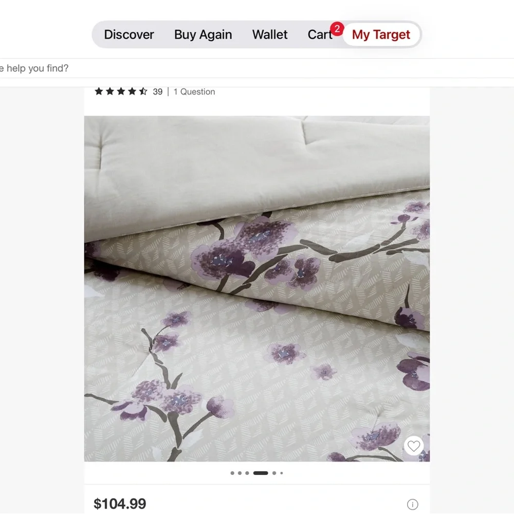 Madison Park Purple and Cream Floral Comforter Set Queen 8 piece set - Picture 3 of 10